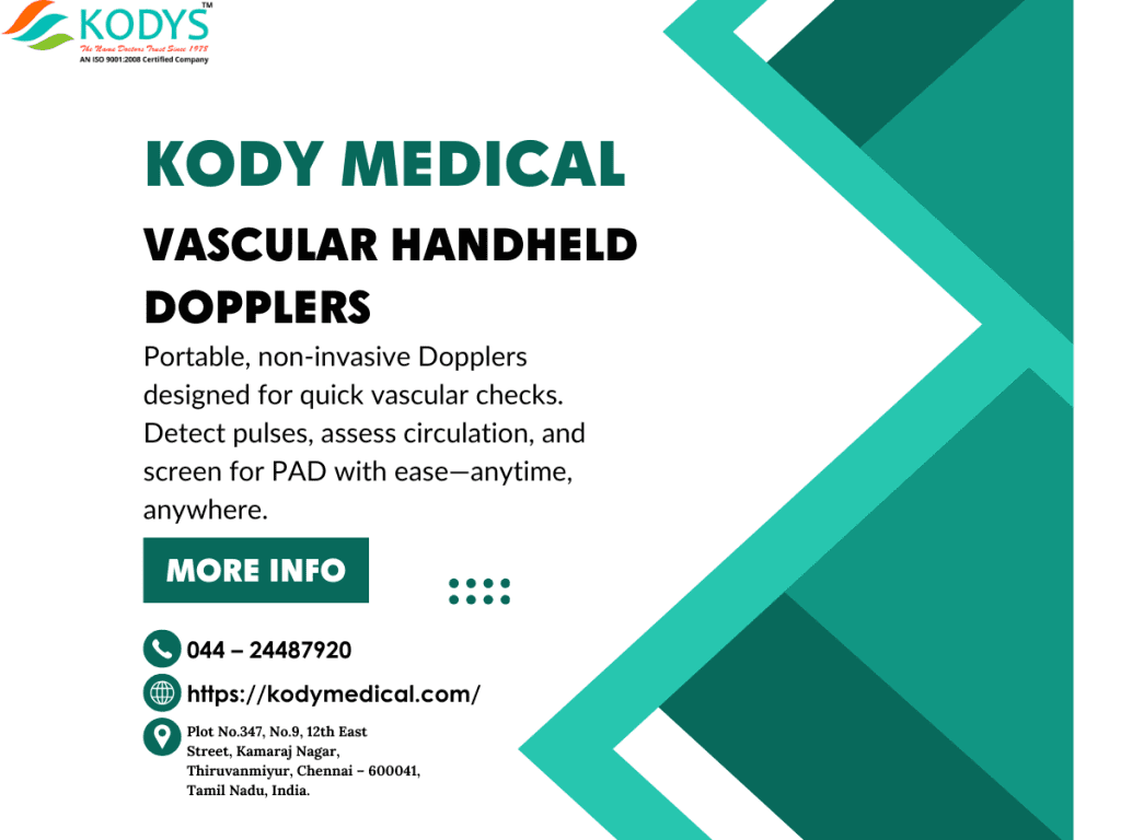 KODY Medical vascular handheld Doppler for quick pulse checks and circulation screening
