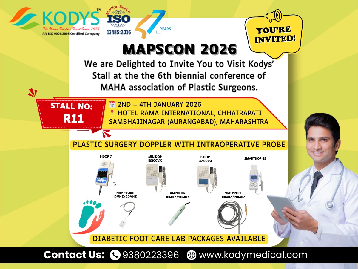 Kody Medical At MAPSCON 2026 Vascular Dopplers Diabetic KODYS Invitation MAPSCON 2026 Maharashtra Aurangabad 
